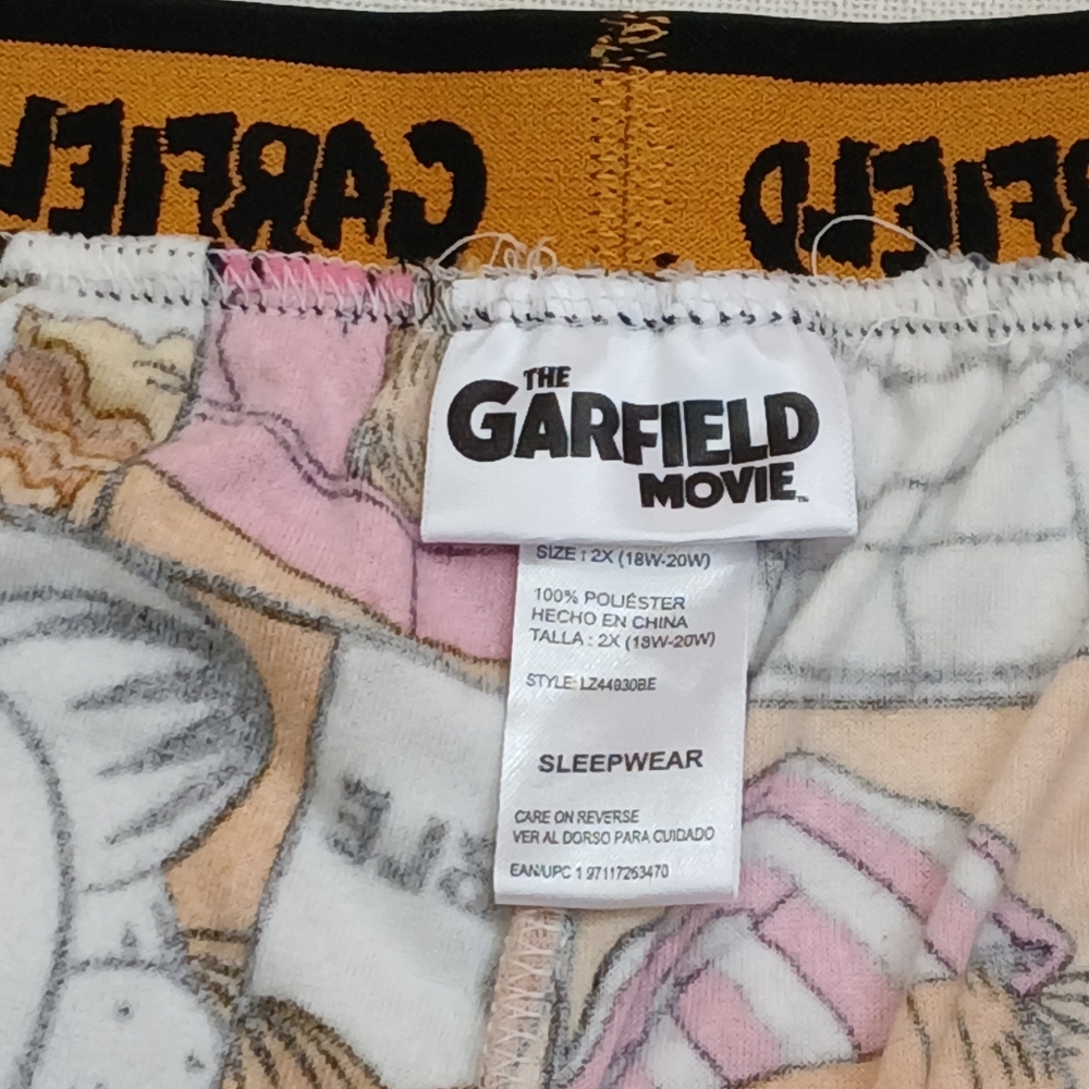Nickelodeon Women's Garfield Plush Pajama Pants-Orange and Pink-Size 2X NWOT - Picture 6 of 6
